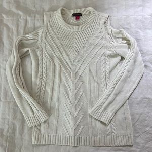 vince camuto cold shoulder knit sweater